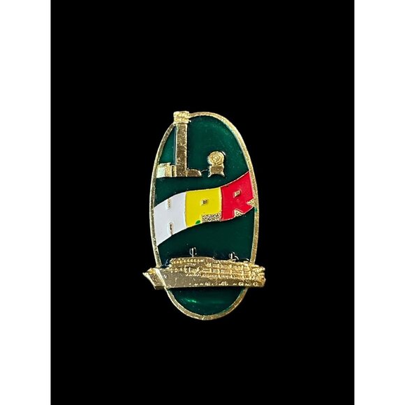 Vintage HPR Touring the Huangpu River Shanghai China Cruise Ship Brooch Pin - Picture 2 of 5